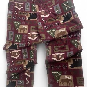 Croft & Barrow Men's Patterned Pants - Burgundy and Green